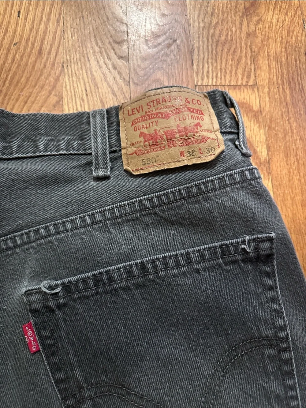 Levi’s 550 Relaxed Fit Black Jeans W38 L30 Y2K Vintage 2000 Made in Mexico